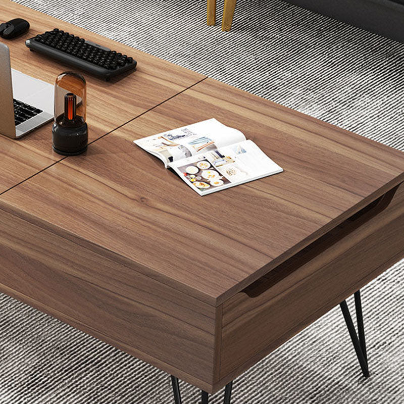 Contemporary Creative Liftable Rectangular Wood Coffee Table 2-Storage For Living Room