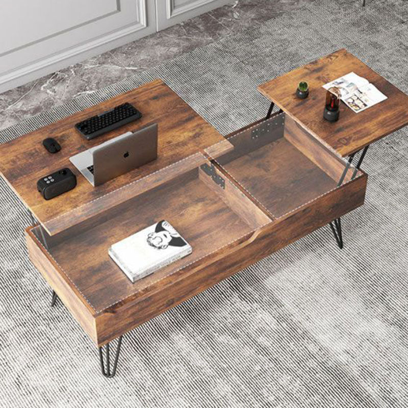 Contemporary Creative Liftable Rectangular Wood Coffee Table 2-Storage For Living Room