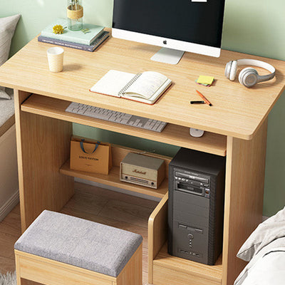 Modern Minimalist Rectangular Density Board Desk 3-Tier For Home Office