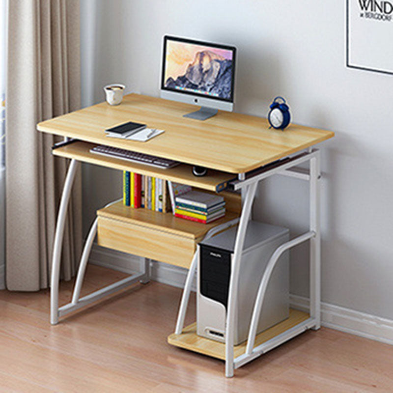 Modern Minimalist Rectangular Iron Density Board Desk 3-Tier For Home Office