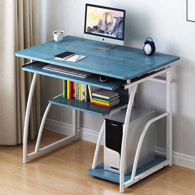 Modern Minimalist Rectangular Iron Density Board Desk 3-Tier For Home Office