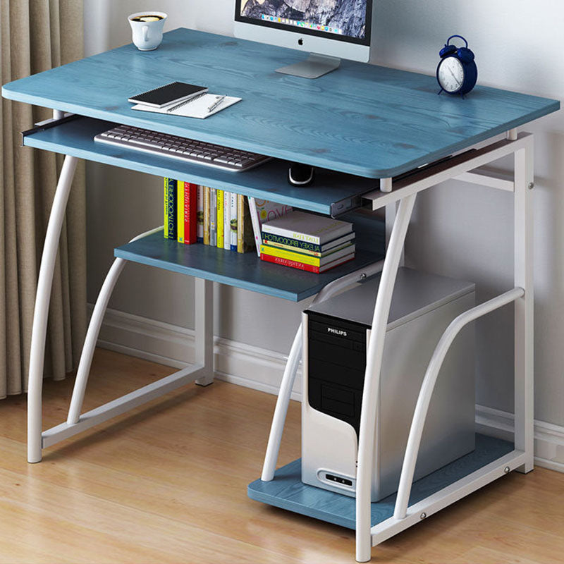 Modern Minimalist Rectangular Iron Density Board Desk 3-Tier For Home Office