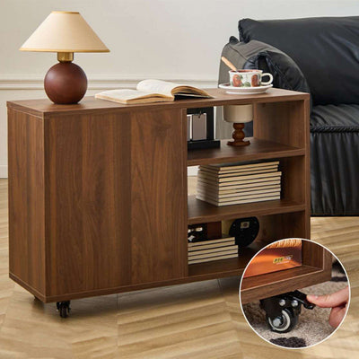 Modern Minimalist Removable Rectangular Wood Side Table 2/5 Tier For Living Room