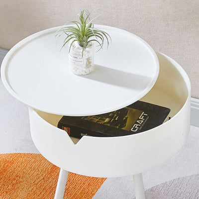 Contemporary Scandinavian Round Cylinder Triangle Plastic Iron Coffee Table 1-Storage For Living Room