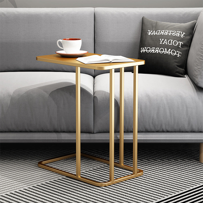 Modern Minimalist Rectangular Iron Marble Side Table For Living Room