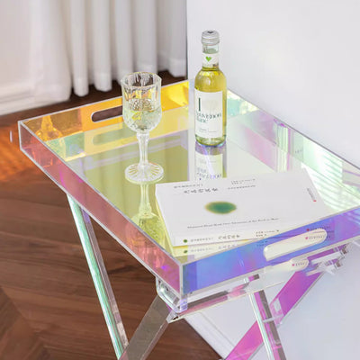 Modern Minimalist Foldable Rainbow Rectangle Acrylic Side Table For Living Room