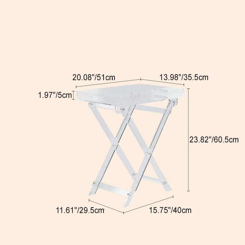 Modern Minimalist Foldable Rainbow Rectangle Acrylic Side Table For Living Room