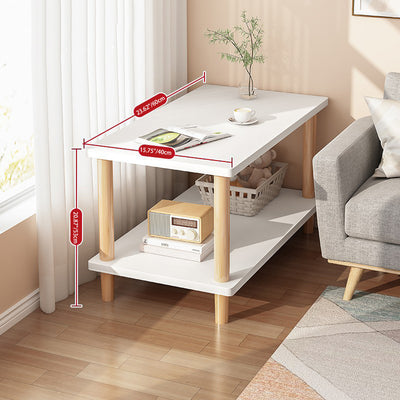 Modern Simplicity Square Rectangle Density Plate Side Table 2-Tier For Living Room