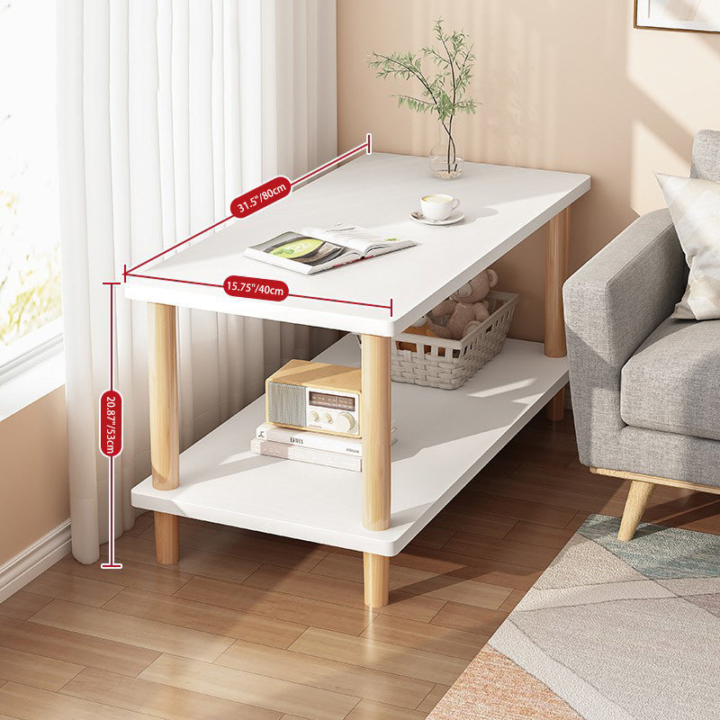 Modern Simplicity Square Rectangle Density Plate Side Table 2-Tier For Living Room