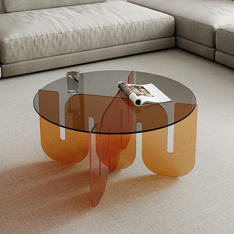 Table basse ronde en verre contemporain Nordic Wave pour salon 