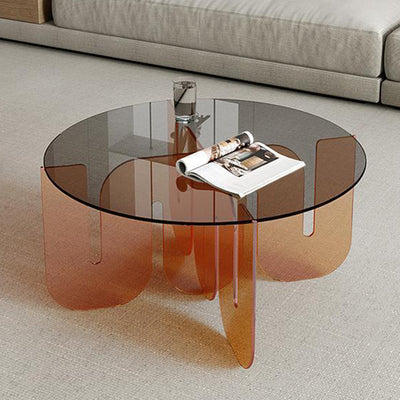 Table basse ronde en verre contemporain Nordic Wave pour salon 