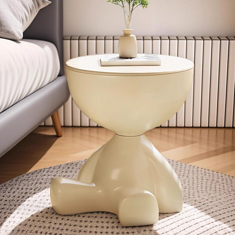 Contemporary Creative Bear Round Plastic Side Table For Living Room