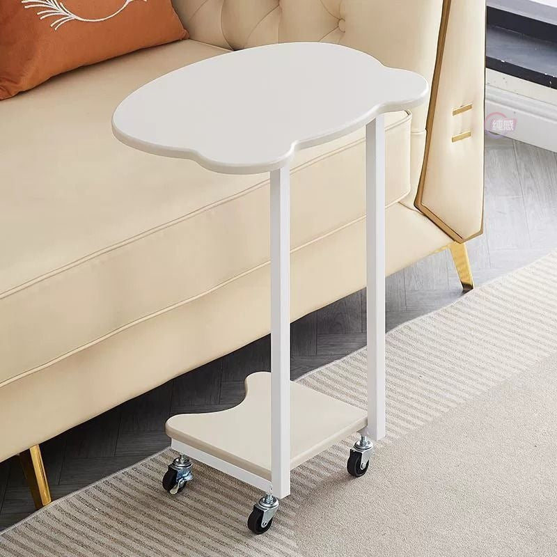 Contemporary Creative Bear Shape Density Board Top Stainless Steel End Table 2-Tier For Living Room