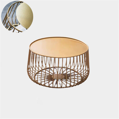 Modern Minimalist Pumpkin Round Tabletop Iron Coffee Table For Living Room