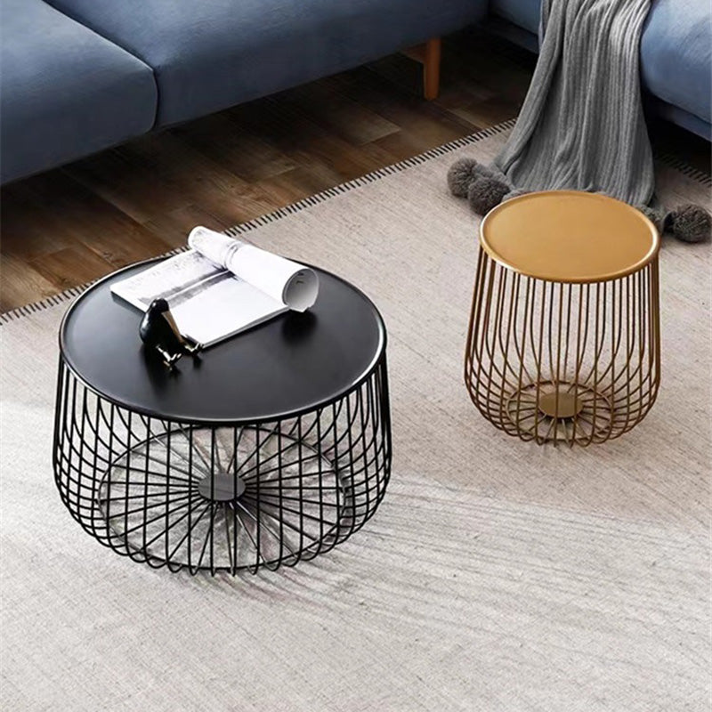 Modern Minimalist Pumpkin Round Tabletop Iron Coffee Table For Living Room