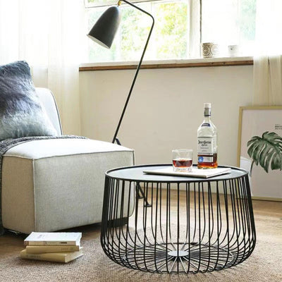 Modern Minimalist Pumpkin Round Tabletop Iron Coffee Table For Living Room