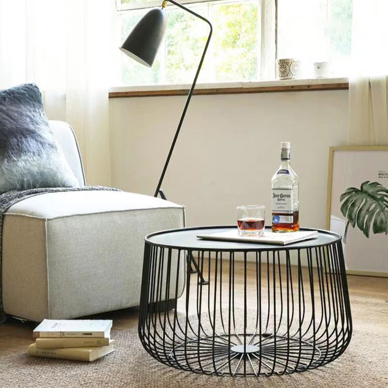 Modern Minimalist Pumpkin Round Tabletop Iron Coffee Table For Living Room