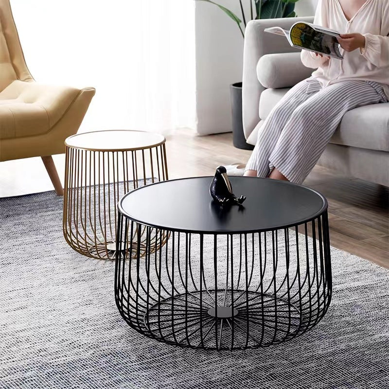 Modern Minimalist Pumpkin Round Tabletop Iron Coffee Table For Living Room