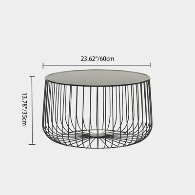 Modern Minimalist Pumpkin Round Tabletop Iron Coffee Table For Living Room