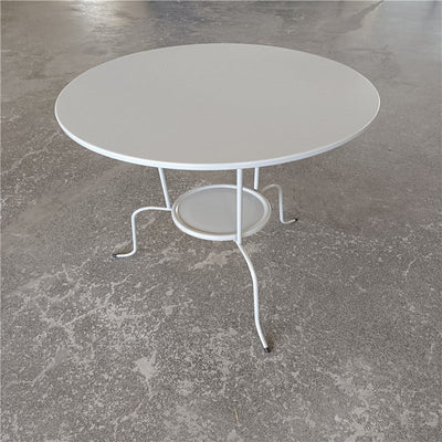 Modern Minimalist Round Tabletop Iron Coffee Table 3-Leg For Living Room