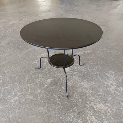 Modern Minimalist Round Tabletop Iron Coffee Table 3-Leg For Living Room