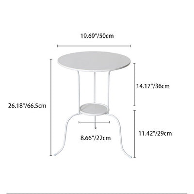 Modern Minimalist Round Tabletop Iron Coffee Table 3-Leg For Living Room