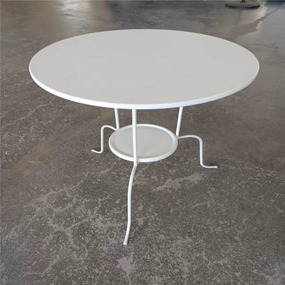 Modern Minimalist Round Tabletop Iron Coffee Table 3-Leg For Living Room