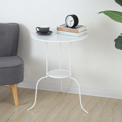 Modern Minimalist Round Tabletop Iron Coffee Table 3-Leg For Living Room