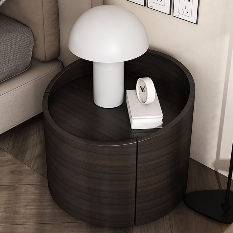 Modern Minimalist Cylinder Solid Wood High Density Panel Nightstand 1-Drawer For Bedroom