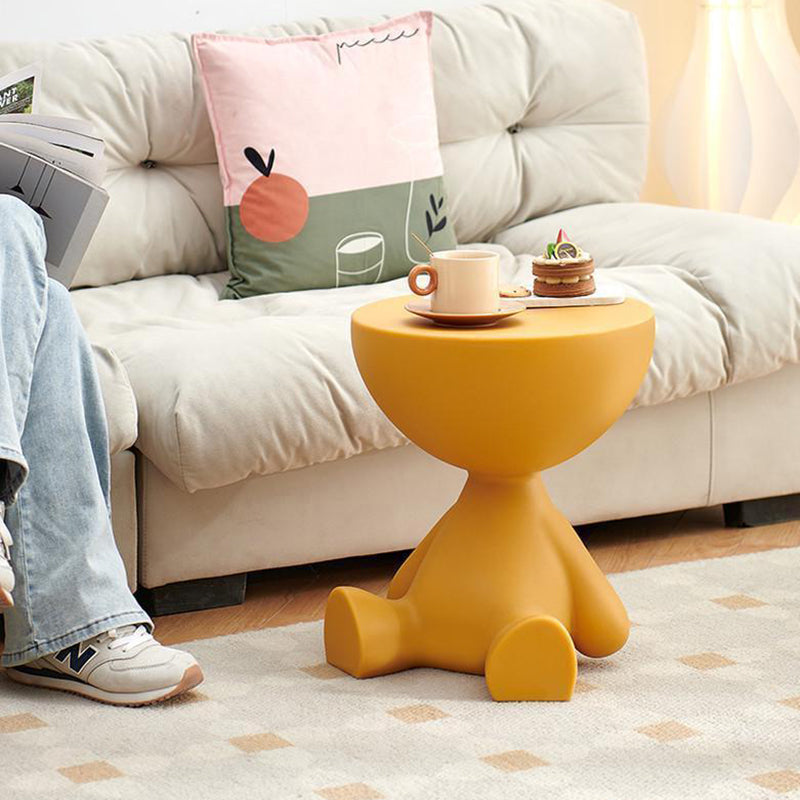 Contemporary Creative Round Tabletop Plastic Side Table For Living Room