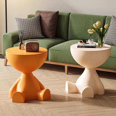 Contemporary Creative Round Tabletop Plastic Side Table For Living Room