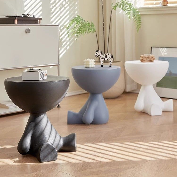 Contemporary Creative Round Tabletop Plastic Side Table For Living Room