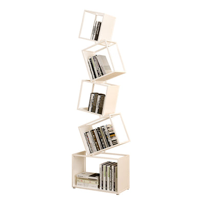 Contemporary Creative Square Iron Bookshelf 5-Shelf For Home Office