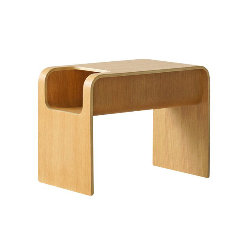 Modern Minimalist Rectangular Solid Wood Side Table 1-Storage For Living Room