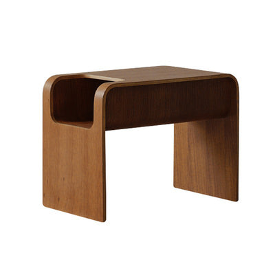 Modern Minimalist Rectangular Solid Wood Side Table 1-Storage For Living Room