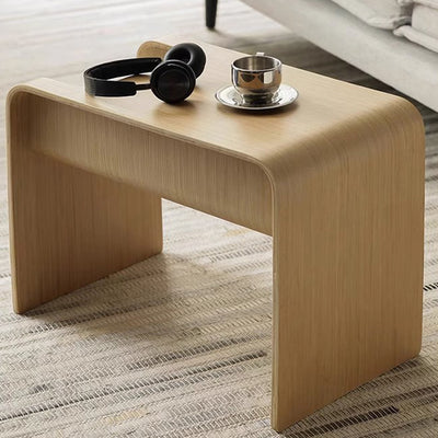 Modern Minimalist Rectangular Solid Wood Side Table 1-Storage For Living Room