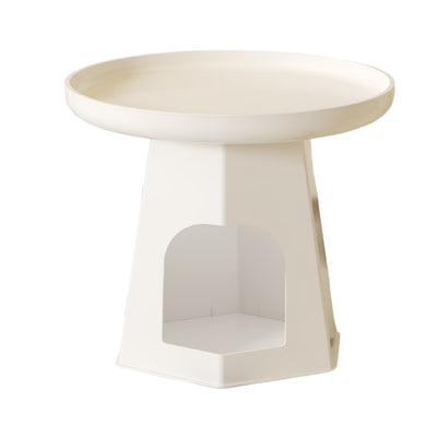 Table d'appoint ronde traditionnelle japonaise en plastique avec 1 rangement pour salon 