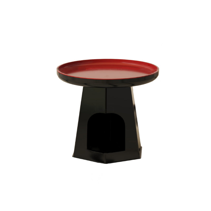 Traditional Japanese Round Plastic Side Table 1-Storage For Living Room