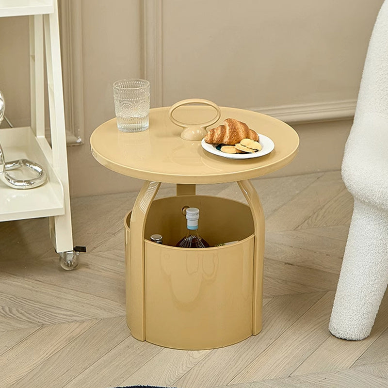 Contemporary Scandinavian Round Barrel PP End Table 1-Tier For Entryways