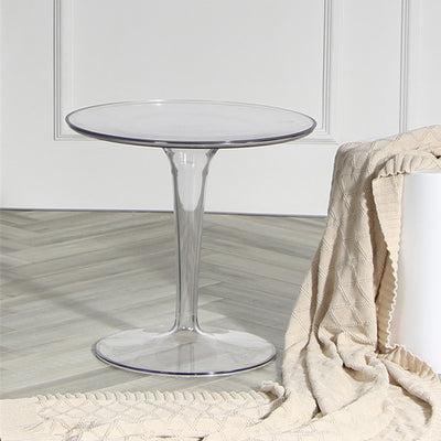 Modern Simplicity Round Cylinder Acrylic End Table 1-Tier For Entryways