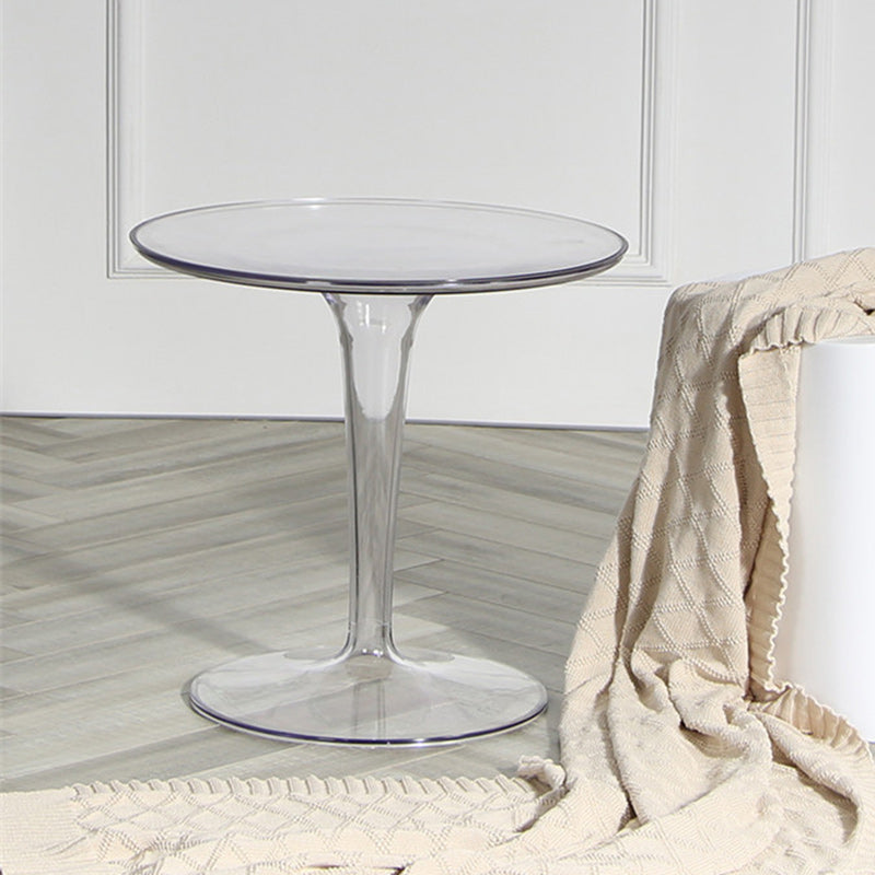 Modern Simplicity Round Cylinder Acrylic End Table 1-Tier For Entryways