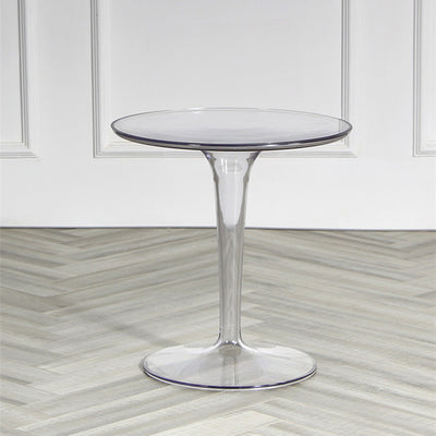 Modern Simplicity Round Cylinder Acrylic End Table 1-Tier For Entryways