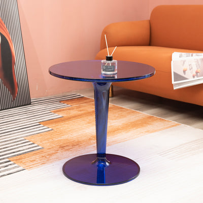 Modern Simplicity Round Cylinder Acrylic End Table 1-Tier For Entryways