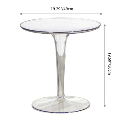 Modern Simplicity Round Cylinder Acrylic End Table 1-Tier For Entryways