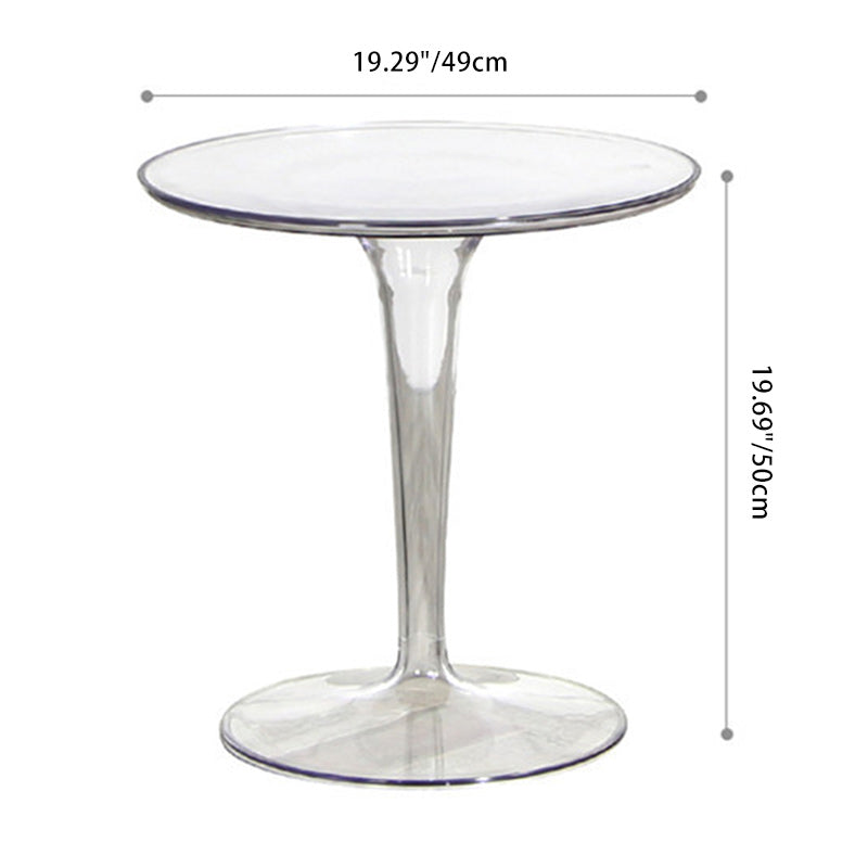 Modern Simplicity Round Cylinder Acrylic End Table 1-Tier For Entryways