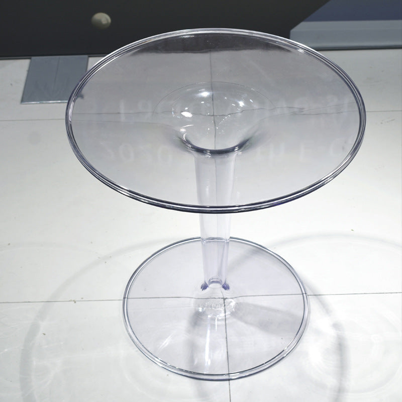 Modern Simplicity Round Cylinder Acrylic End Table 1-Tier For Entryways