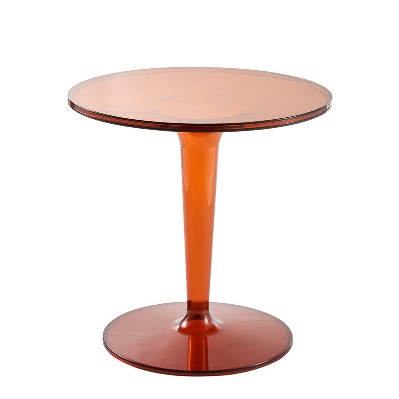 Modern Simplicity Round Cylinder Acrylic End Table 1-Tier For Entryways