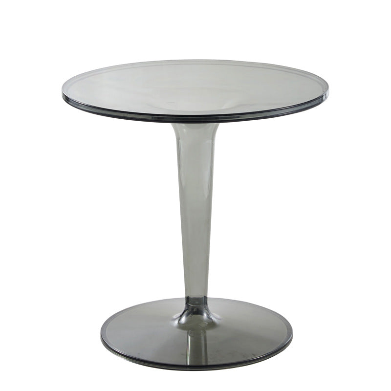 Modern Simplicity Round Cylinder Acrylic End Table 1-Tier For Entryways