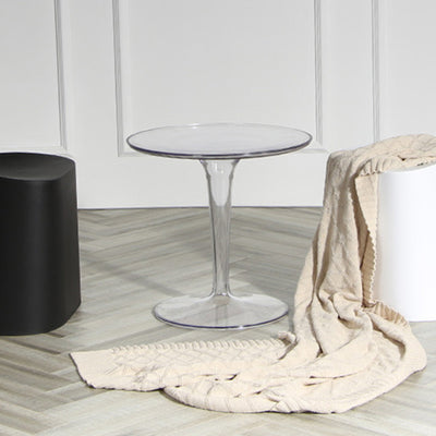 Modern Simplicity Round Cylinder Acrylic End Table 1-Tier For Entryways