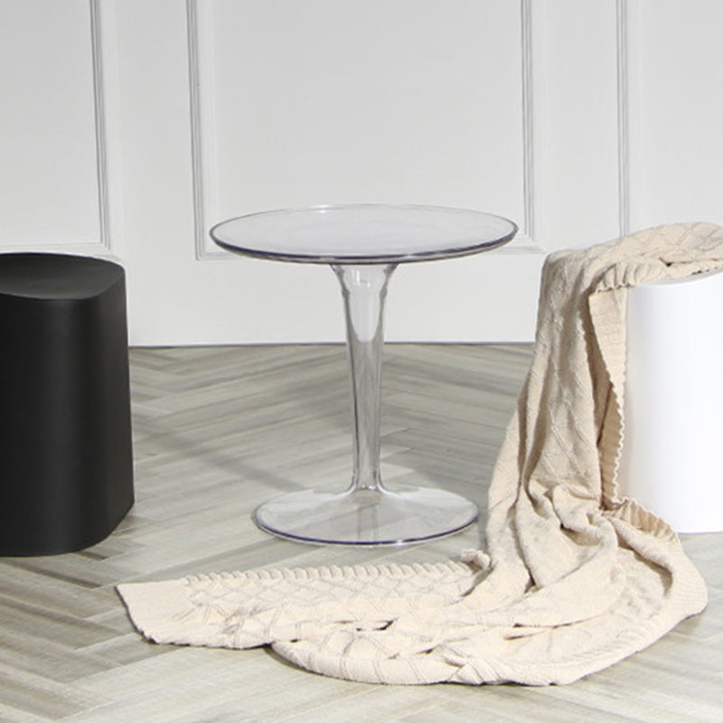 Modern Simplicity Round Cylinder Acrylic End Table 1-Tier For Entryways